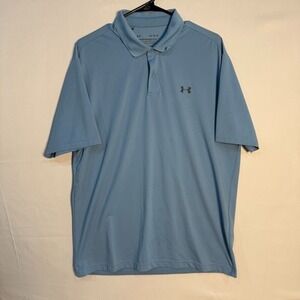 Under Armour‎ Men's L Blue Performance Polo Shirt HeatGear Loose